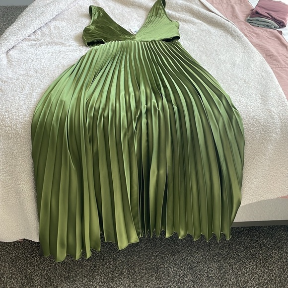 Abercrombie & Fitch Giselle Green Pleated Dress - Picture 3 of 3
